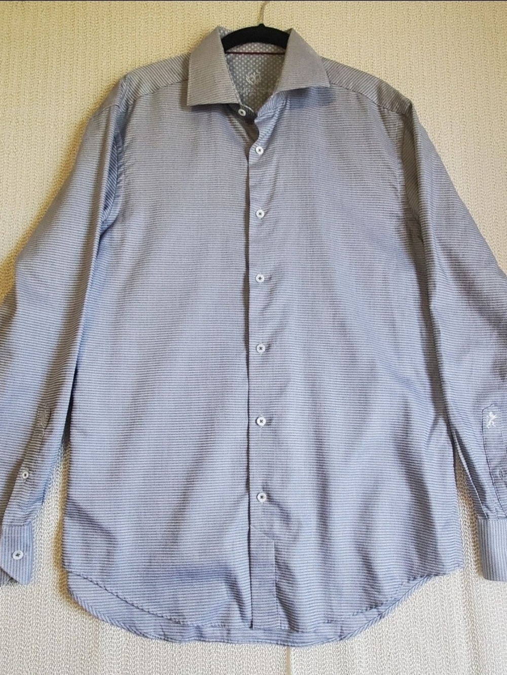 Bugatchi Uomo Mens 16 Gray Dress Shirt Button Up Long Sleeve